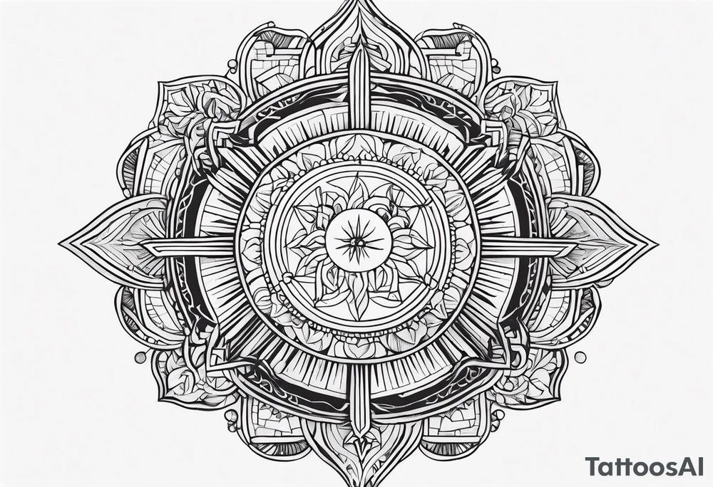 elif and sun symbol together tattoo idea