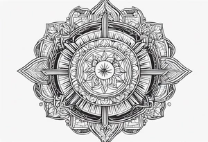 elif and sun symbol together tattoo idea