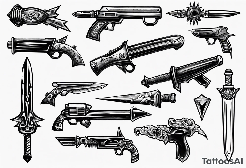 Weapons tattoo idea