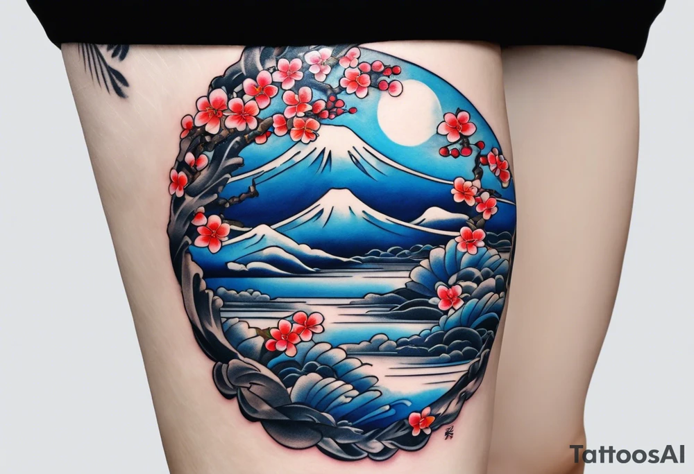 A japanese string around the wrist, make it blue without gradient tattoo idea