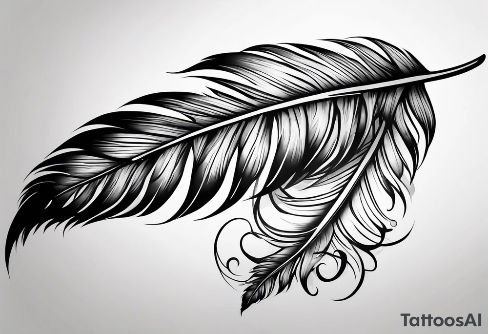 Thin feather tattoo idea