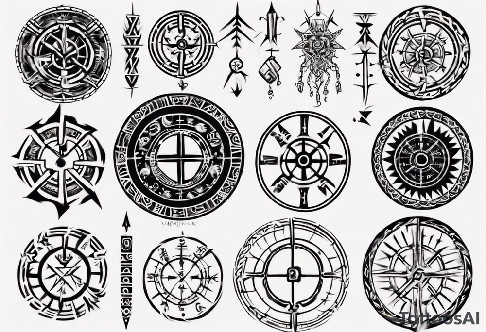 Vegvísir sleeve tattoo idea