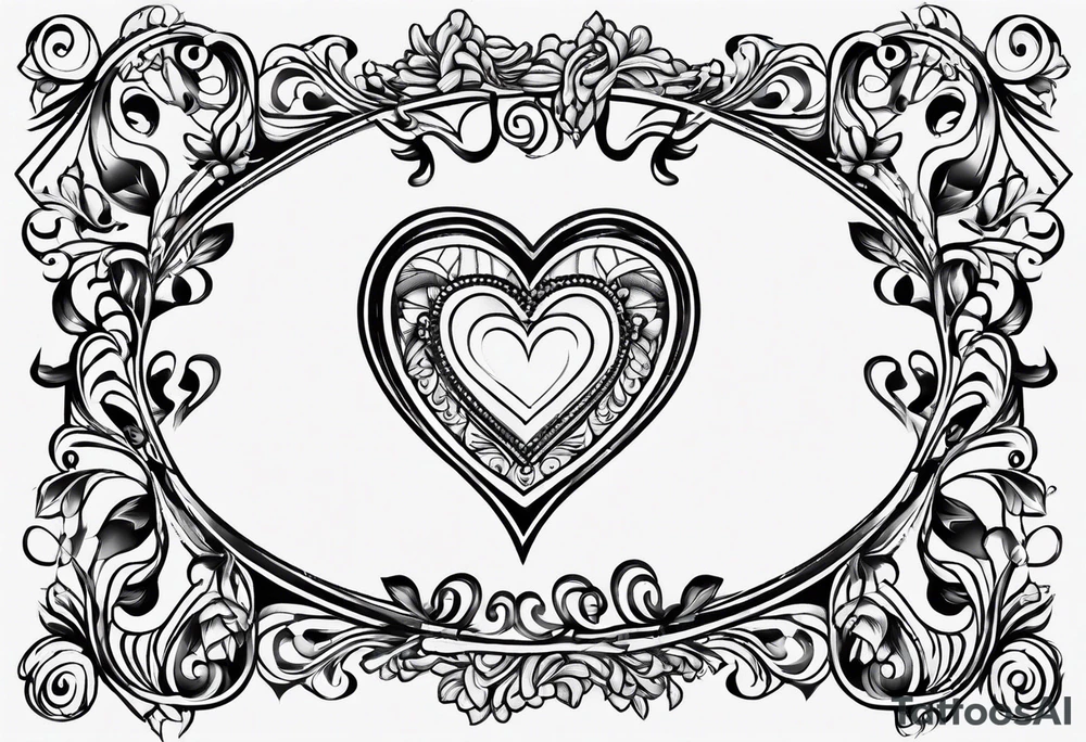 four small lined heart tattoo idea