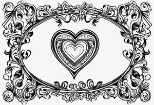 four small lined heart tattoo idea