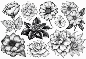 January, February, October and December birth month flowers for inner arm tattoo idea