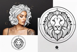 zodiac sign symbol leo tattoo idea