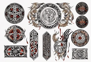 Nórdic runes Style yakuza tattoo idea