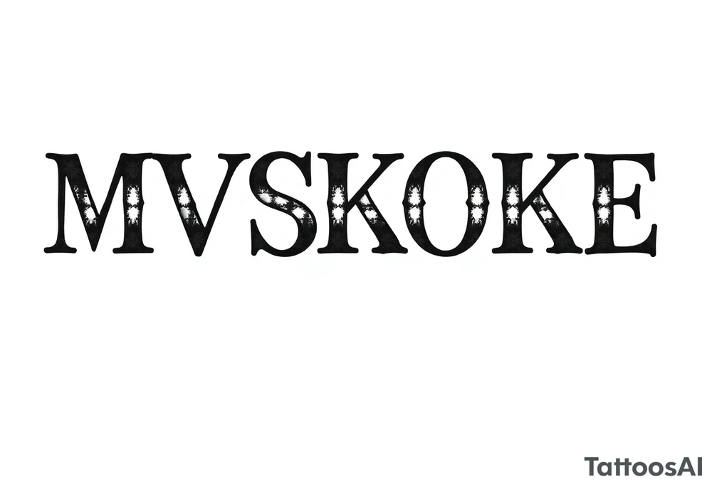 The word “MVSKOKE” shaded with Pendleton print tattoo idea