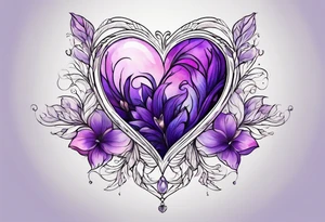Heart made with. Violet flowers tattoo idea