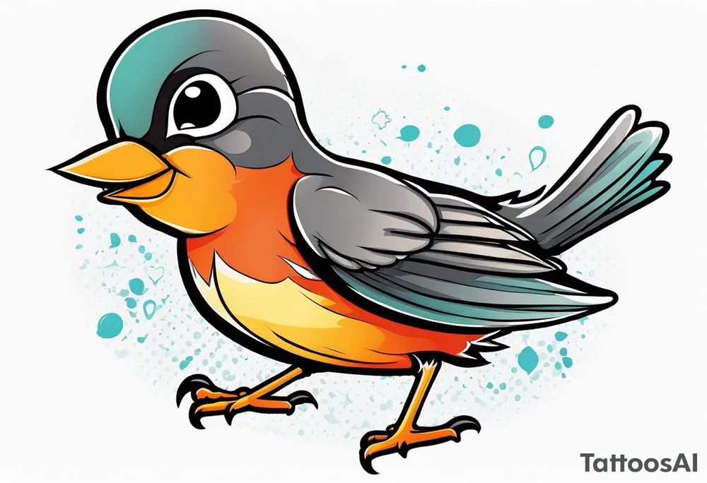 Cute robin flying tattoo idea