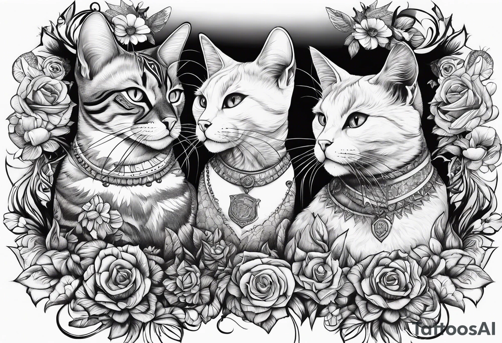 manchester united, two cats, dance music. all that combined into one art.it should be long, not wide tattoo idea