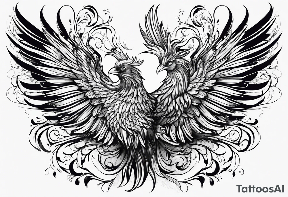 Phoenix with ink tattoo idea