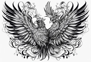 Phoenix with ink tattoo idea