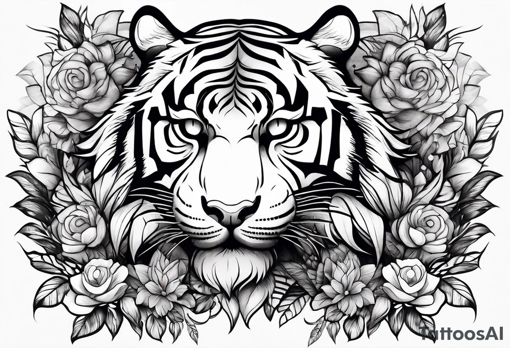 tiger sleeping tattoo idea