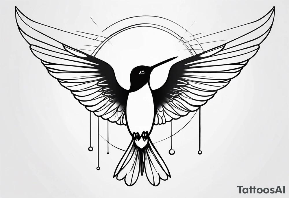 Hummingbird wings spread tattoo idea
