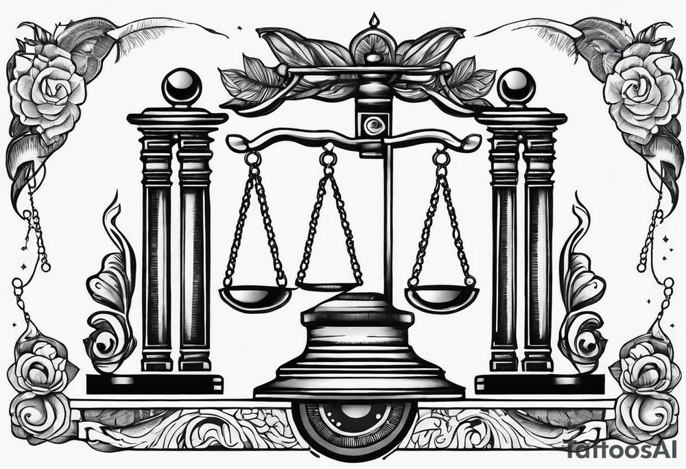 Libra scale with the word always above tattoo idea