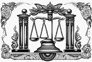 Libra scale with the word always above tattoo idea