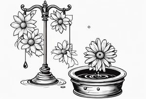 Wishing well palindrome adorned with a daisy tattoo idea