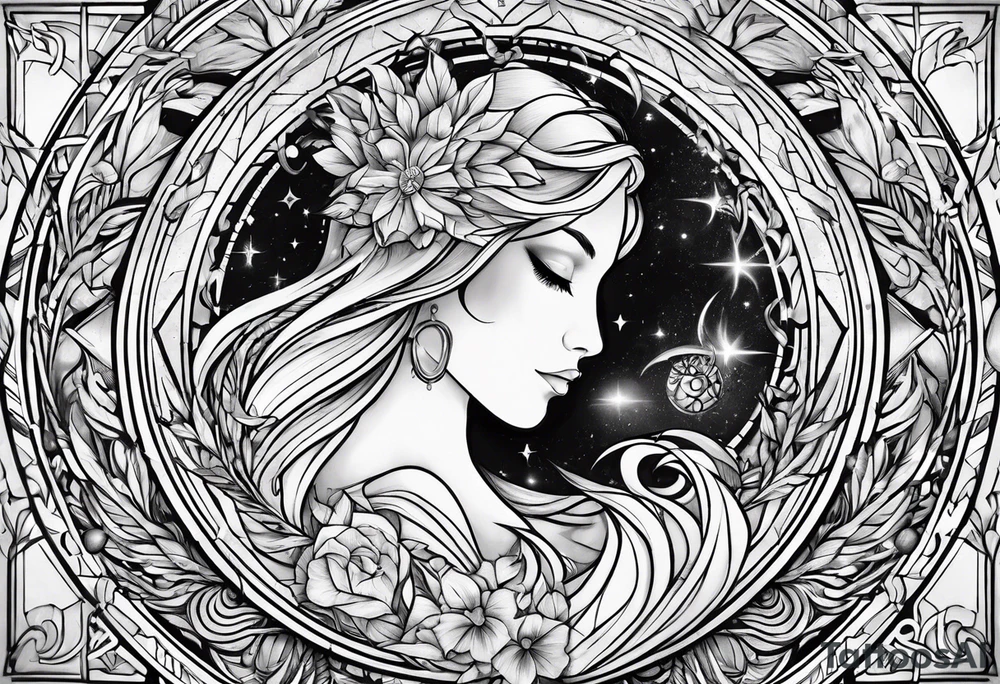 Virgo, ruling planet and element tattoo idea