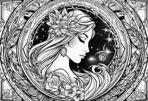 Virgo, ruling planet and element tattoo idea