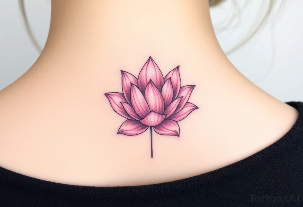 A soft, pastel pink water lily, with a very subtle touch of gray shading around the edges, making it delicate and elegant, symbolizing innocence and devotion tattoo idea