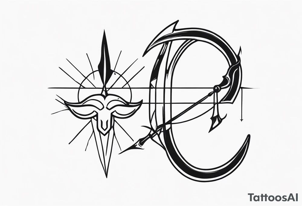 Sagittarius and cancer zodiac sign tattoo idea