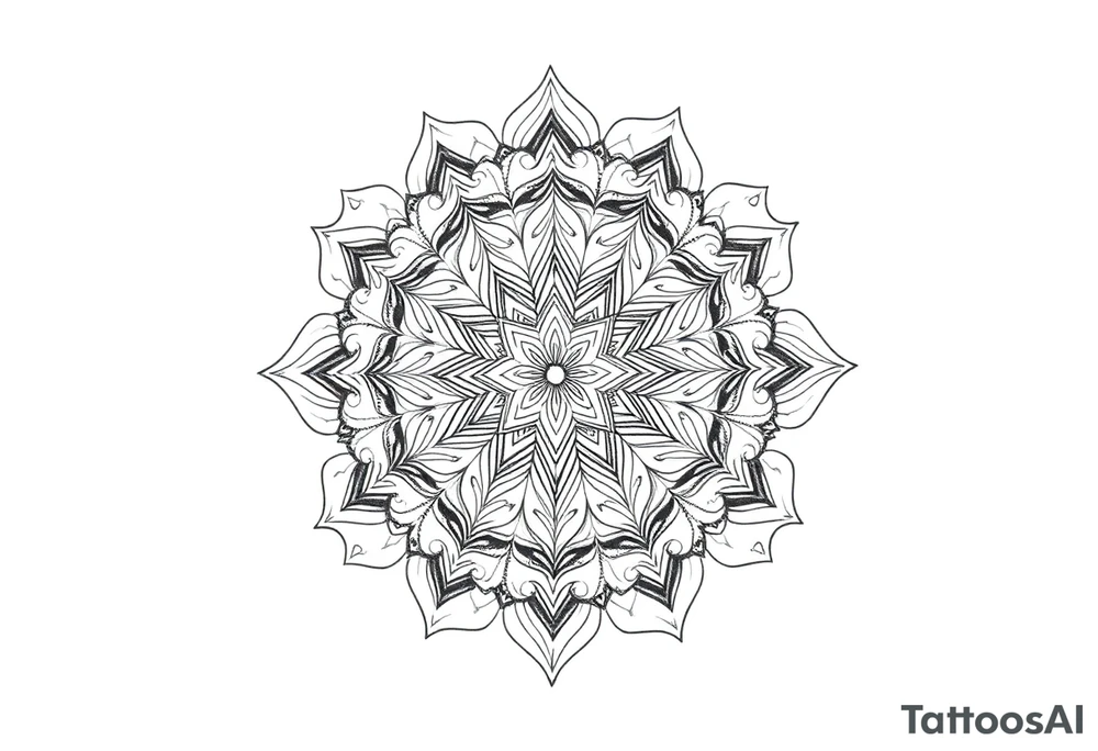 intricate mandala with sacred geometry and cosmic elements tattoo idea