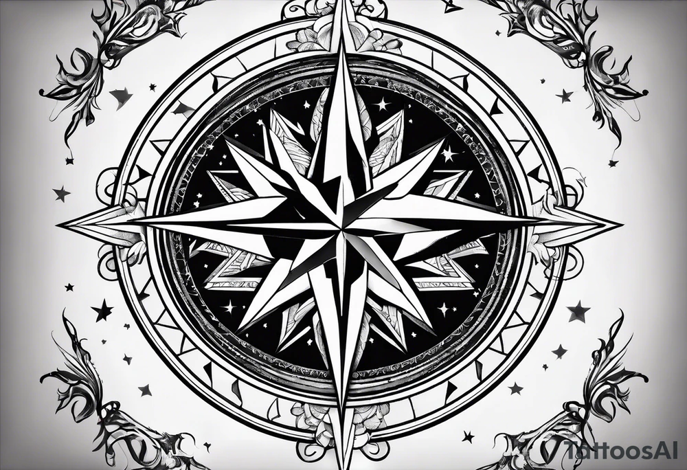 Compass stars tattoo idea