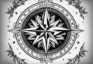 Compass stars tattoo idea