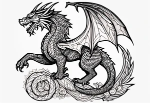 Standing Welsh dragon tattoo idea