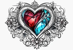 Frozen heart broken tattoo idea