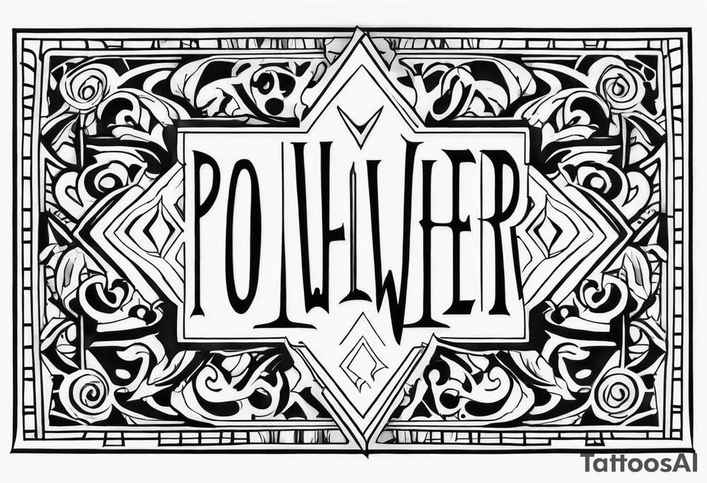 power TEXT tattoo idea