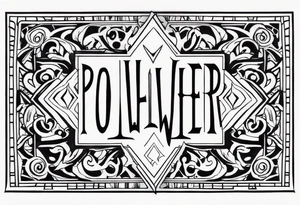 power TEXT tattoo idea