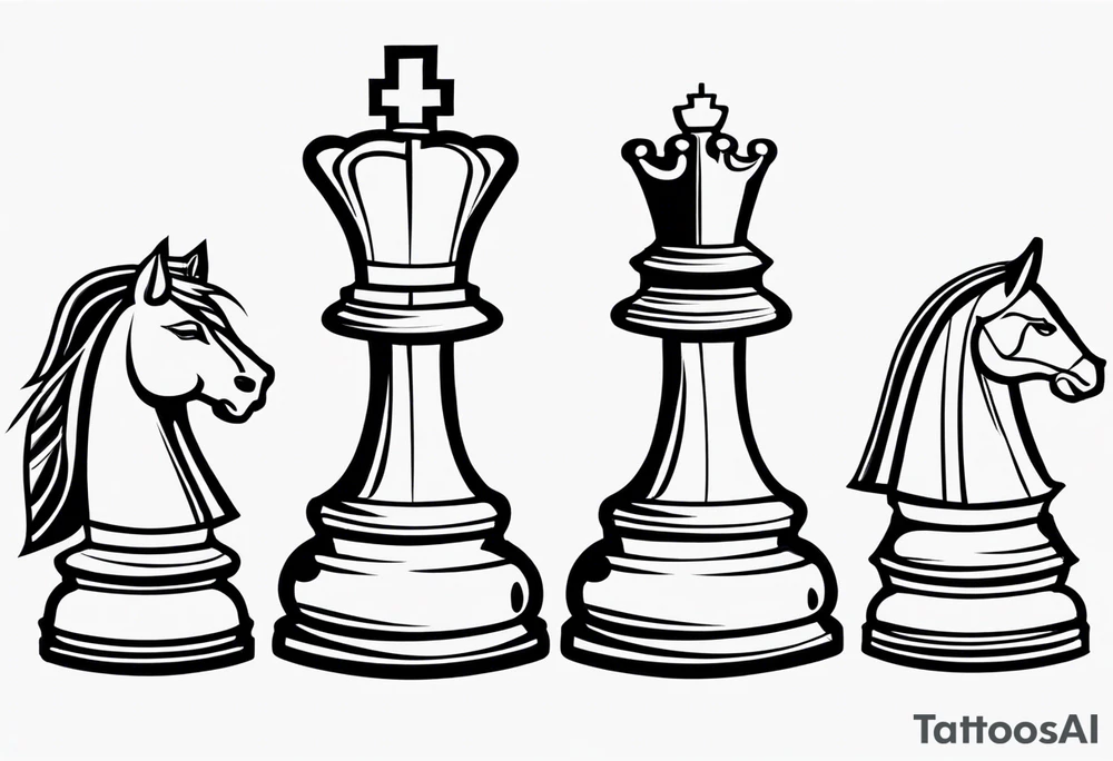 chess pieces spiritual tattoo idea