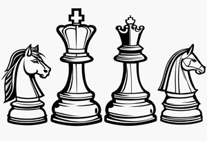 chess pieces spiritual tattoo idea