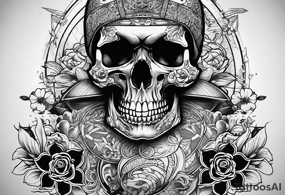 Mechanic skull tattoo idea
