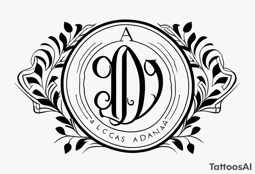 create a Lucas and Jordan and Annabel monogram tattoo idea