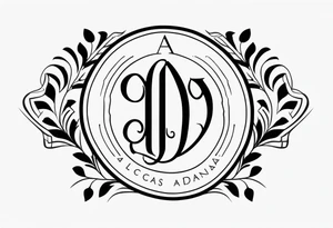 create a Lucas and Jordan and Annabel monogram tattoo idea