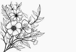 Vertebrae, branches, flowers tattoo idea