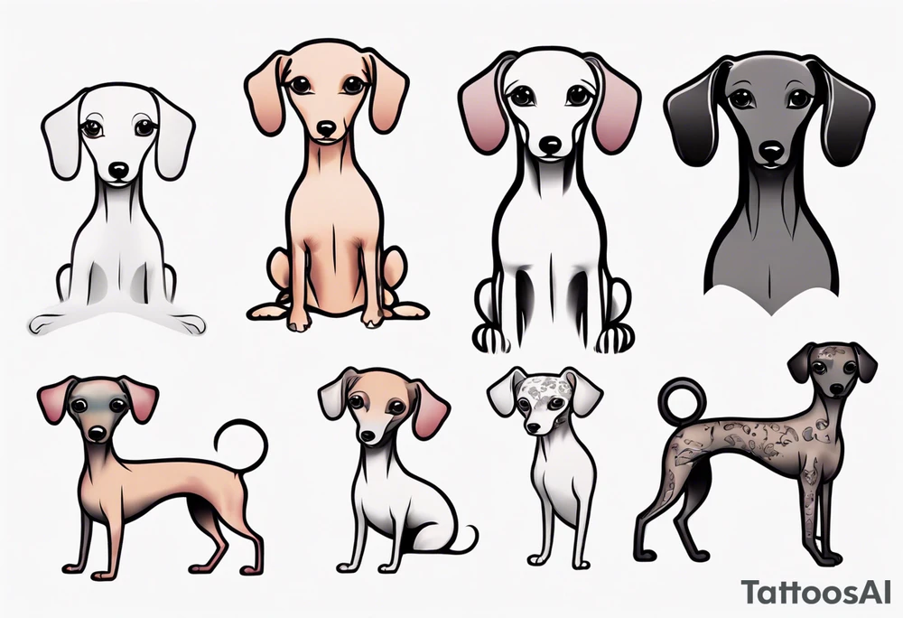 Mini Poodle Italian greyhound tattoo idea