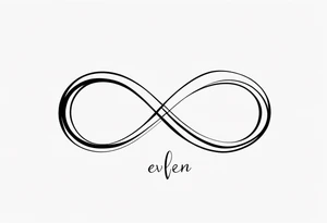 The words “Even If” and infinity symbol tattoo idea