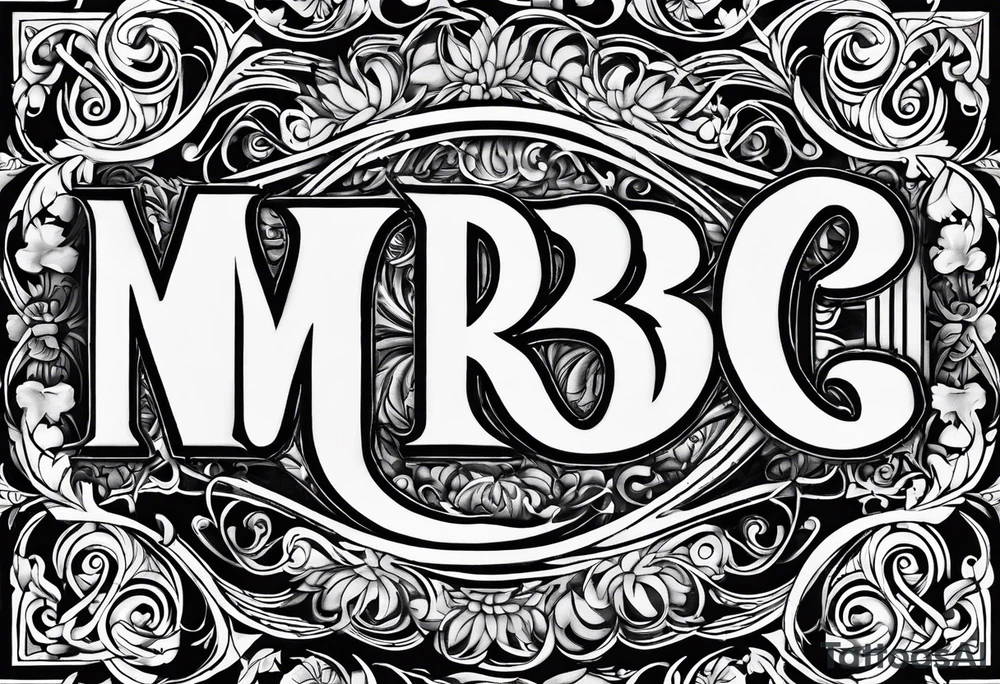 letters: "MRBG" underlined, equally separated
simple, clear, plain, unadorned tattoo idea