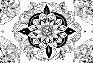 flowers, leaves mandala tattoo idea