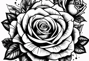 A lighting with roses around it tattoo idea