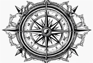 compass with broken chain tattoo idea