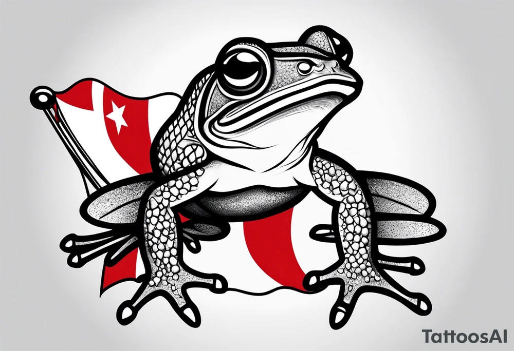coqui wearing flag of puerto Rico. tattoo idea