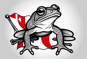 coqui wearing flag of puerto Rico. tattoo idea