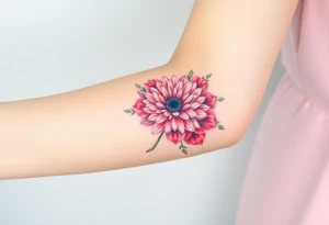 Chrysanthemum, peony, and larkspur. tattoo idea