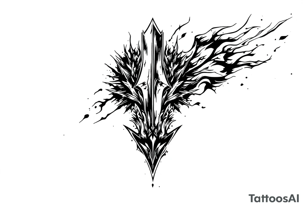 thick original  arrow that show down tattoo idea