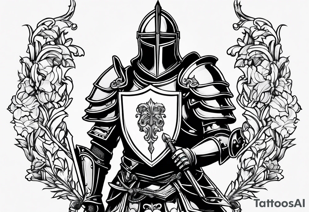 knight with heavy armor tattoo idea